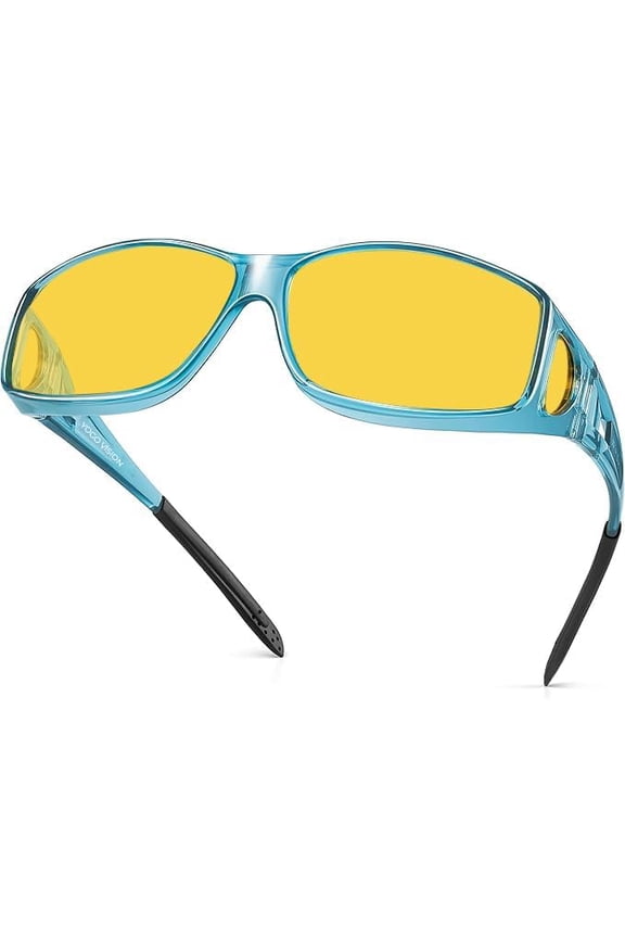 Night Driving Glasses Anti Glare Night Vision Yellow Tint Glare Reducing Fit Over Sunglasses Men Women