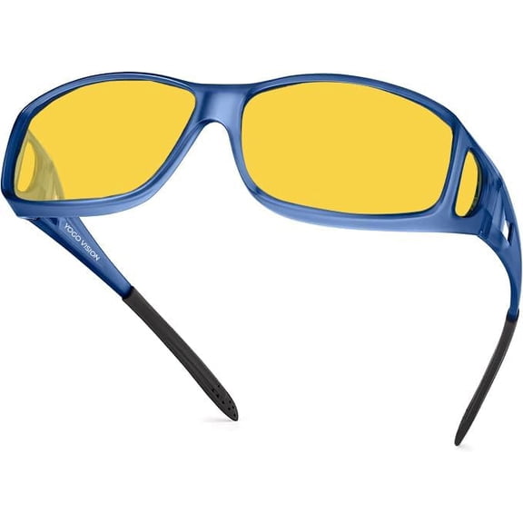 Night Driving Glasses Anti Glare Night Vision Yellow Tint Glare Reducing Fit Over Sunglasses Men Women