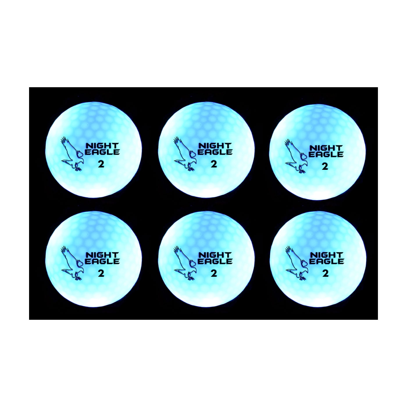 Night Eagle CV LED Glow in the Dark Golf Balls, Blue, 2 lb, 6 Pieces