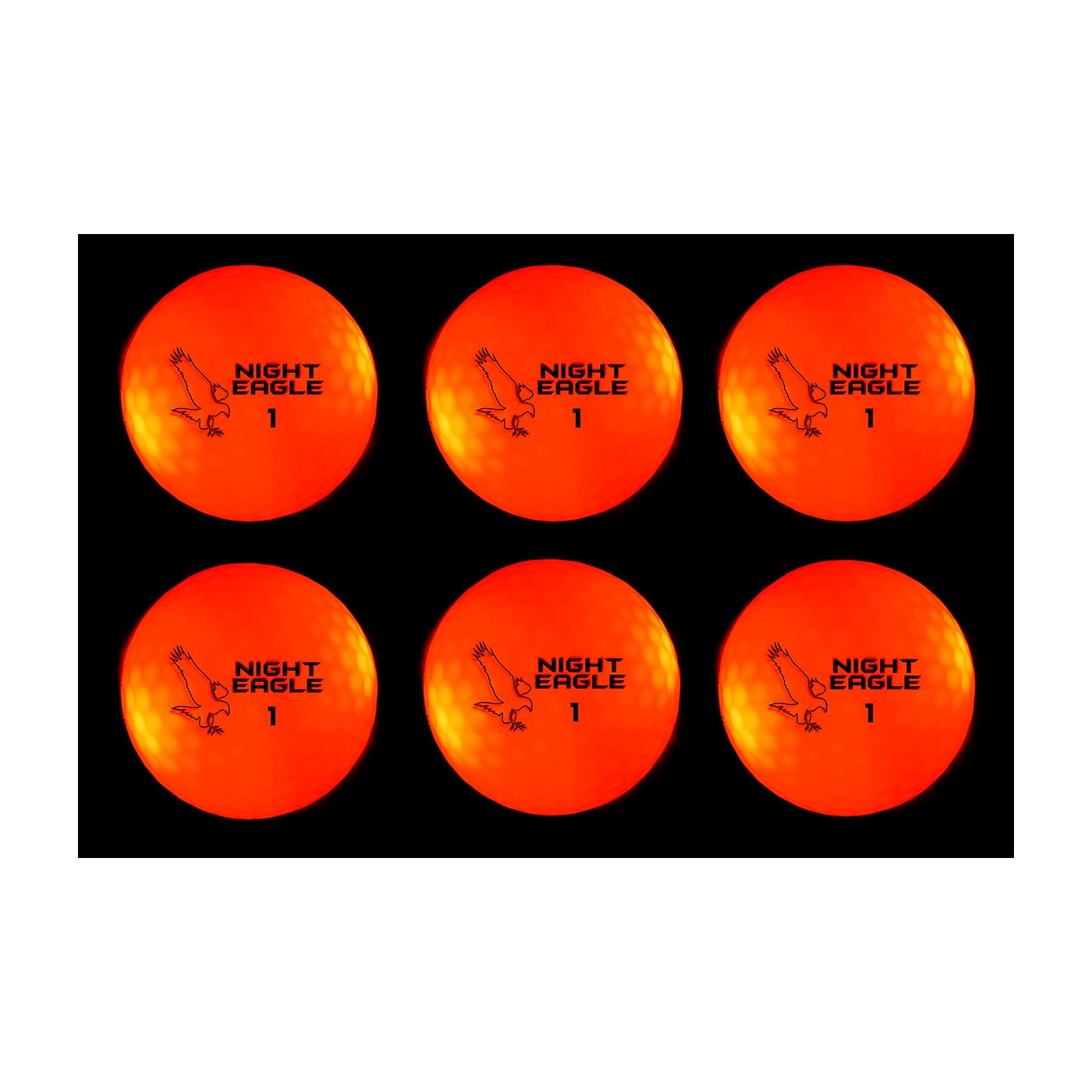 Night Eagle CV LED Golf Balls - Light Activated - No Timer - 6 Pack