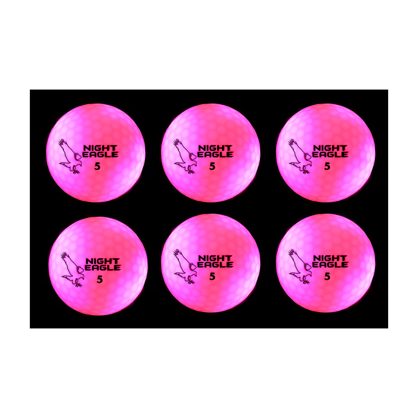 Night Eagle CV LED Golf Balls - Light Activated - No Timer - 6 Pack