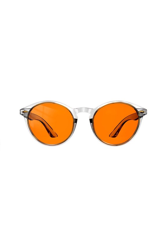 Night Ease Round Orange Sleep Glasses – Clear