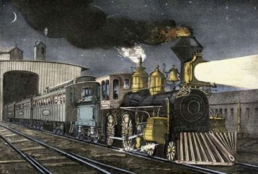Night Express The Start Canvas Art - Currier and Ives (20 x 28)