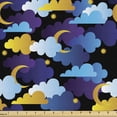 thumbnail image 1 of Ambesonne Night Fabric by the Yard Upholstery, Sleep Theme Cloud and Moon, 10 Yards, Multicolor, 1 of 4
