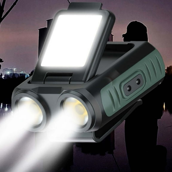 Night Fishing Headlamp Induction Rechargeable Longlife Hat Clip Light for Hands Free Illumination and Safety in Low Light Conditions for Anglers and Outdoor Enthusiasts Sopatenor