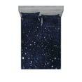 thumbnail image 1 of Night Fitted Sheet & Pillow Sham Set, Composition Dots Sky Theme Abstract Style Arrangement Cosmos Concept Print, Decorative Printed 6 Piece Bedding Decor Set, Calking, Dark Blue White, by Ambesonne, 1 of 3