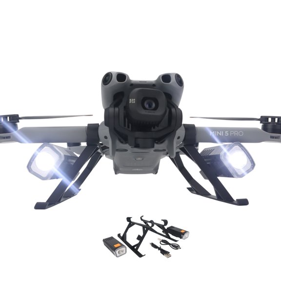 Night Flight Navigation Light Searchlight for DJI Mini 5 Pro with Height Increasing Tripod,Dual Light Searchlight Smooth Night Flight Lighting Drone Accessories