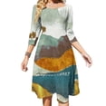 thumbnail image 1 of Night Fog Square Neck Dress Sweet Summer Dress Women Elegant Halter Print Dress Fog Night Moon Stars Clouds Mountain Hills, 1 of 7