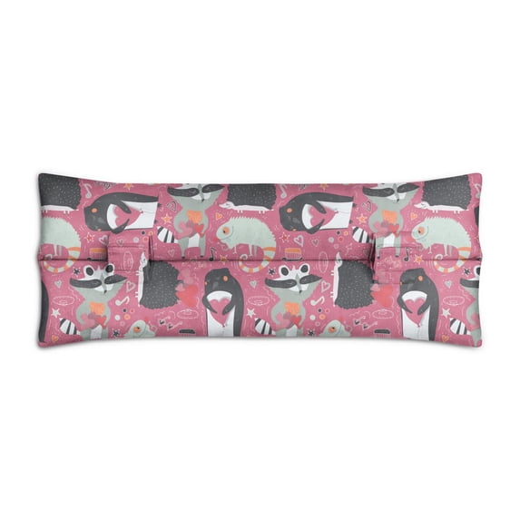 Night Forest Hedgehog Mastectomy Pillow for Car - Cute Floral Design, Post Surgery Chest Protector with Double Straps