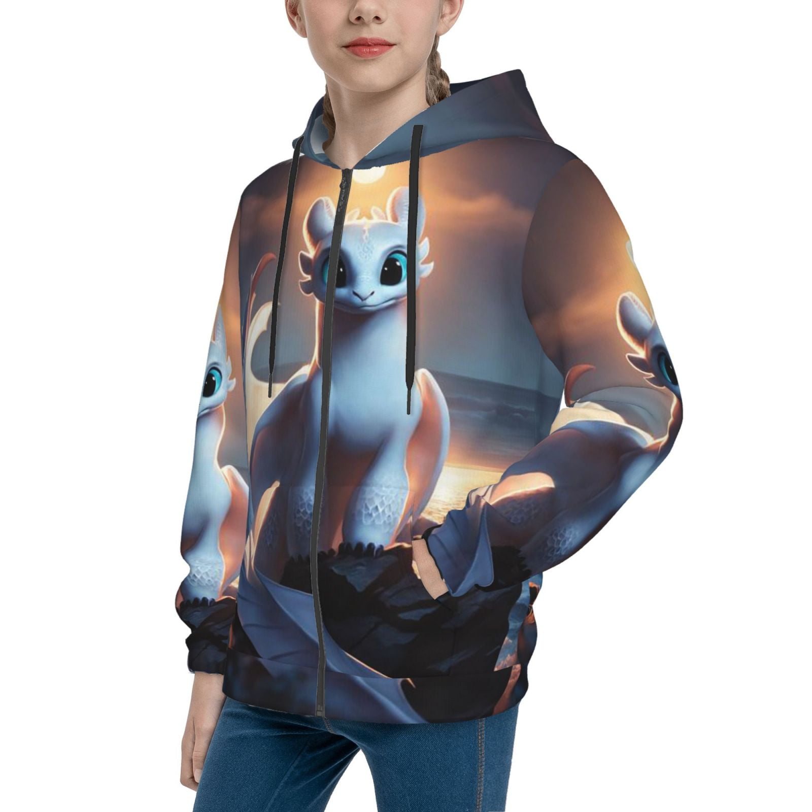 Night Fury Toothless Dragon HTTYD 03 Boy s Girl s Full Zip Hoodie Hooded Teenage Sweatshirts Casual Hooded Hoodies Jacket Tops for Boys Girls Teens X Large Walmart