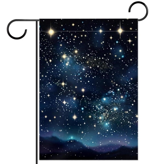 Night Galaxy Sky Constellation Garden Flag Double Sided House Flag for Outdoor Home, Personalized All Year Round Yard Decor 12 x 18 Inch