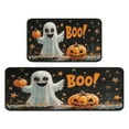 thumbnail image 1 of Night Ghost BOO Evil Pumpkin Halloween () Kitchen Rugs Sets Of 2 Kitchen Mats for Room Farmhouse-Non-Slip Sink Mats Home Decor Doormat (17x47in+30x17in), 1 of 7