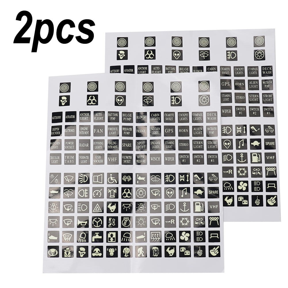 Night Glow Rocker Switch Label Decal Circuit Panel Sticker Car Boat