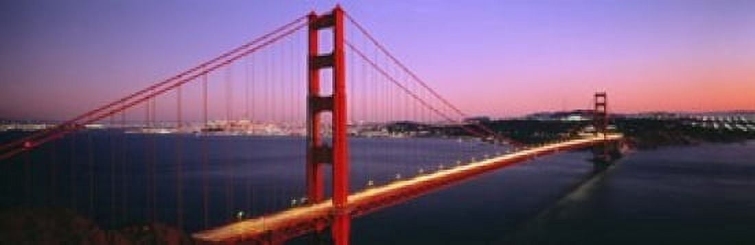 Night Golden Gate Bridge San Francisco CA USA Canvas Art - Panoramic Images (18 x 6)