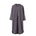thumbnail image 1 of Night Gowns for Elderly Women, Hugcore Ladies' Flannel Plush Long Sleeve Thick Warm Nightgown Sleepwear Henley Sleep Dress Nightgowns for Women Grey, L, 1 of 4