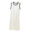 thumbnail image 1 of Night Gowns for Women Plus Size Women’s Sleeveless Nightgown Round Neck Polka Dot Soft Nightdress Loose Breathable Home Sleepshirt Loungewear White XL, 1 of 5