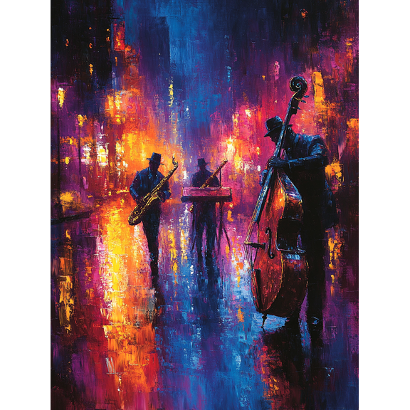 Night Jazz Band Canvas Print/Wall ArtPerfect for Living RoomBedroomOfficeHotelRestaurant Decoration.