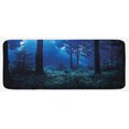 thumbnail image 1 of Night Kitchen Mat, Misty Nature Scene of Autumn Forest in Thuringia Germany Tranquil Woodland, Plush Decorative Kitchen Mat with Non Slip Backing, 47" X 19", Blue Green White, by Ambesonne, 1 of 1
