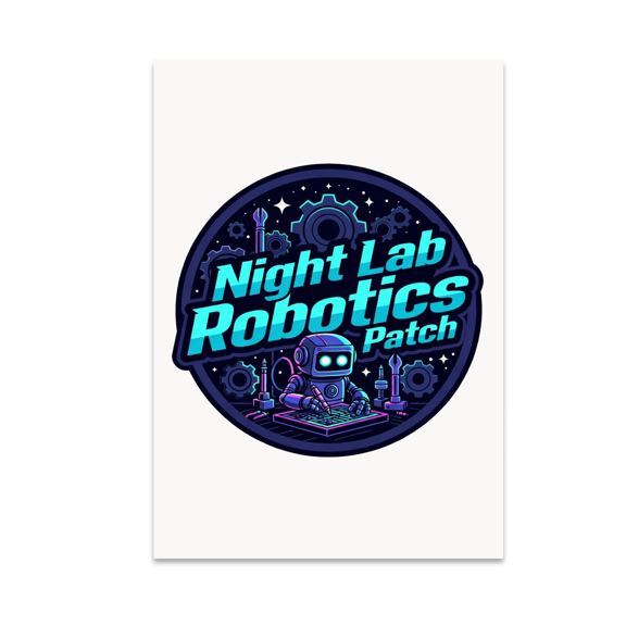 Night Lab Robotics Patch Art - Robotics Enthusiast - 13x19 Poster Print