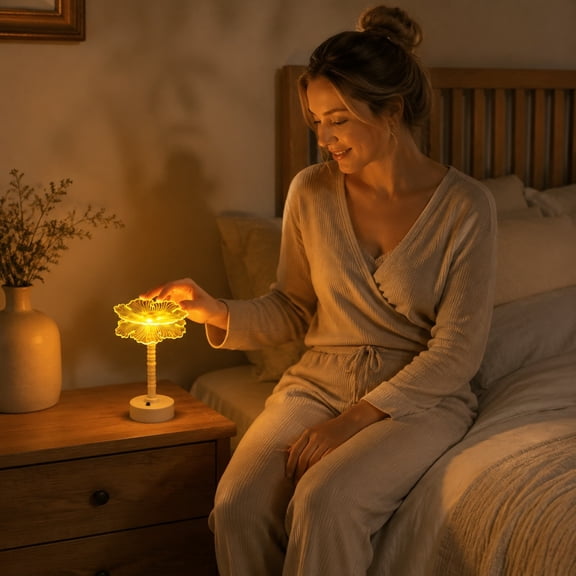 Night Lamp,Soft Glow Acrylic Panel Table Light With Low Power LED Source,Non Glare Warm Lighting For Bedside And Desk Arrangement,Suitable For Indoor Household Ornament(White)