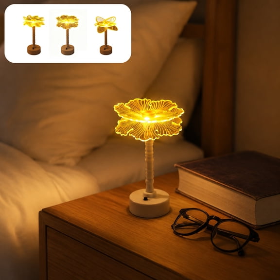Night Lamp,Soft Glow Acrylic Panel Table Light With Low Power LED Source,Non Glare Warm Lighting For Bedside And Desk Arrangement,Suitable For Indoor Household Ornament(White)