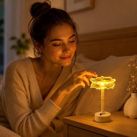 Night Lamp,Soft Glow Acrylic Panel Table Light With Low Power LED Source,Non Glare Warm Lighting For Bedside And Desk Arrangement,Suitable For Indoor Household Ornament(White)