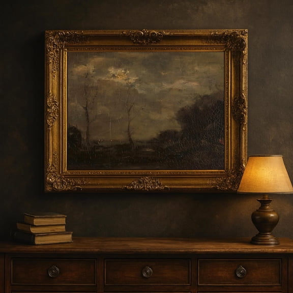 Night Landscape Moody Gothic Forest Art Home Decor Poster, UNFRAMED PAPER POSTER