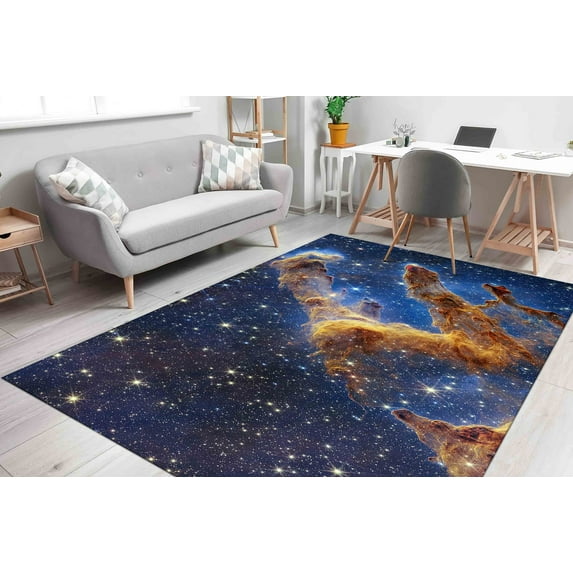 Night Landscape Rugs, Gift For Him Rug, Space Rugs, View Rugs, Popular Rugs, Housewarming Gift Rug, Space Telescope Rug, Front Door Rug, 2.6'x5' - 80x150 cm