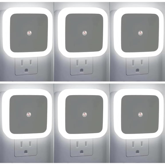 Night Light 0.5W Plug in Night Light Sensor Dusk to Sensor LED Lamp,Bright Nightlight Auto-/Off for Kitchen,Bathroom,Bedroom,Hallway,6 Pack (White Color)
