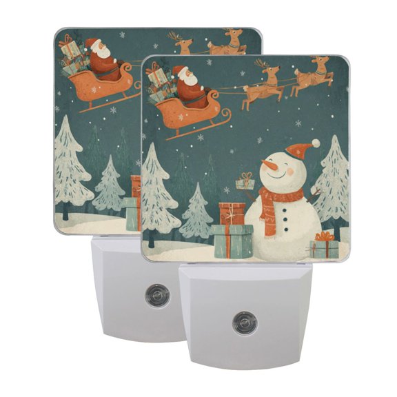 Night Light 3x4.5x1.4In LED Sensor Night Light Instruction Bedroom Baby Room Stairway Hallway Entry Night Light A Snowman