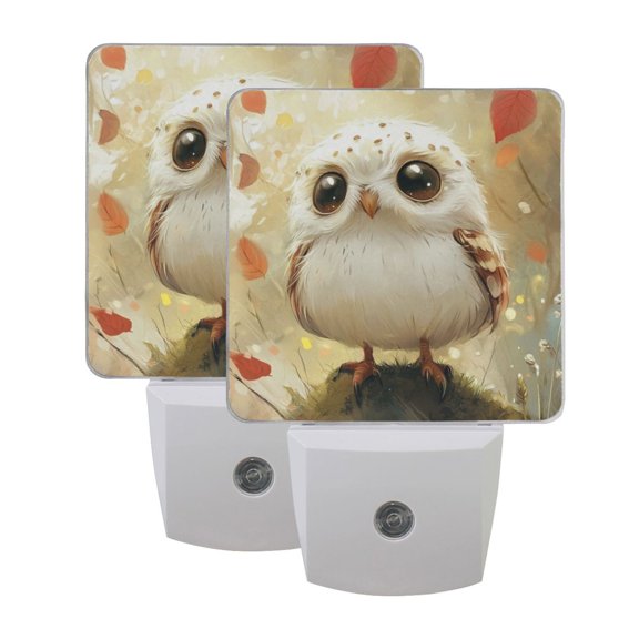 Night Light 3x4.5x1.4In LED Sensor Night Light Instruction Bedroom Baby Room Stairway Hallway Entry Night Light Adorable Big-eyed Owl