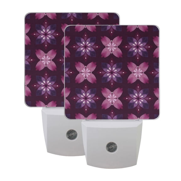 Night Light 3x4.5x1.4In LED Sensor Night Light Instruction Bedroom Baby Room Stairway Hallway Entry Night Light Amethyst Petal Tiled Motif