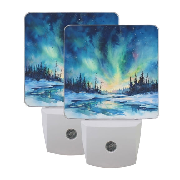 Night Light 3x4.5x1.4In LED Sensor Night Light Instruction Bedroom Baby Room Stairway Hallway Entry Night Light Aurora