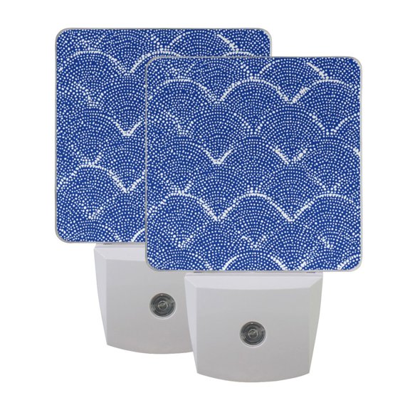 Night Light 3x4.5x1.4In LED Sensor Night Light Instruction Bedroom Baby Room Stairway Hallway Entry Night Light Azure Chevron Zigzag Lines