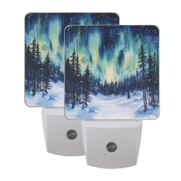 Night Light 3x4.5x1.4In LED Sensor Night Light Instruction Bedroom Baby Room Stairway Hallway Entry Night Light Beautiful Aurora