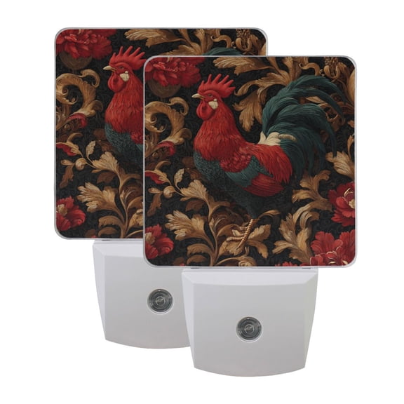 Night Light 3x4.5x1.4In LED Sensor Night Light Instruction Bedroom Baby Room Stairway Hallway Entry Night Light Beautiful Big Rooster