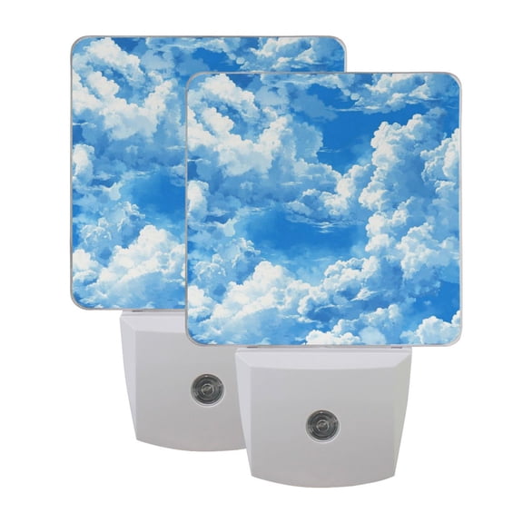 Night Light 3x4.5x1.4In LED Sensor Night Light Instruction Bedroom Baby Room Stairway Hallway Entry Night Light Beautiful Cartoon Blue Sky