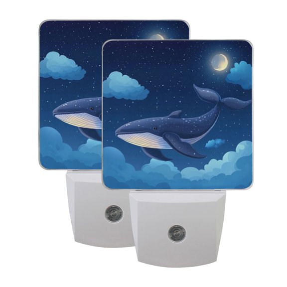 Night Light 3x4.5x1.4In LED Sensor Night Light Instruction Bedroom Baby Room Stairway Hallway Entry Night Light Beautiful Cartoon Whale