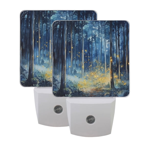 Night Light 3x4.5x1.4In LED Sensor Night Light Instruction Bedroom Baby Room Stairway Hallway Entry Night Light Beautiful Firefly Forest