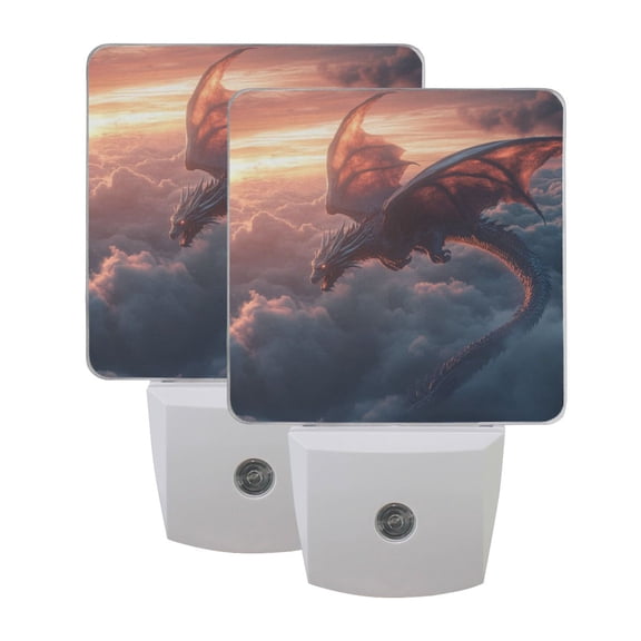 Night Light 3x4.5x1.4In LED Sensor Night Light Instruction Bedroom Baby Room Stairway Hallway Entry Night Light Beautiful Flying Dragon