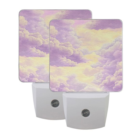 Night Light 3x4.5x1.4In LED Sensor Night Light Instruction Bedroom Baby Room Stairway Hallway Entry Night Light Beautiful Purple Cloud