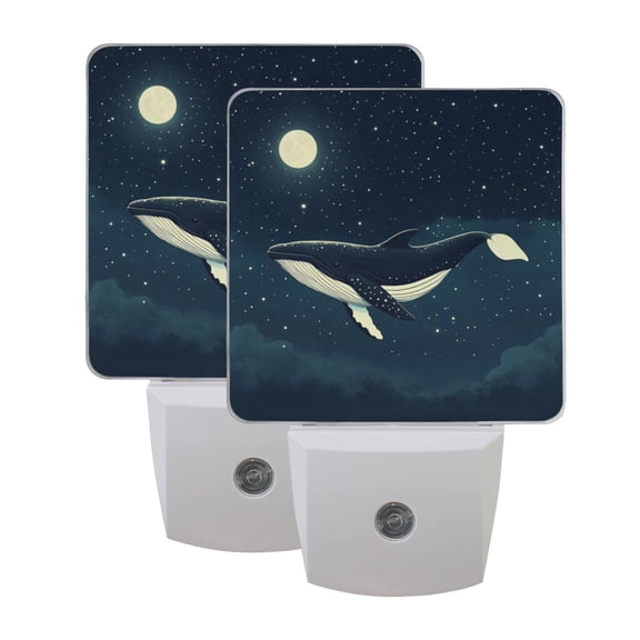 Night Light 3x4.5x1.4In LED Sensor Night Light Instruction Bedroom Baby Room Stairway Hallway Entry Night Light Beautiful Starry Sky Whale