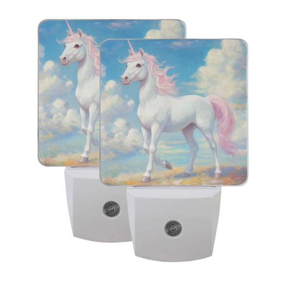Night Light 3x4.5x1.4In LED Sensor Night Light Instruction Bedroom Baby Room Stairway Hallway Entry Night Light Beautiful Unicorn
