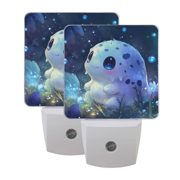 Night Light 3x4.5x1.4In LED Sensor Night Light Instruction Bedroom Baby Room Stairway Hallway Entry Night Light Blue Cartoon Monster