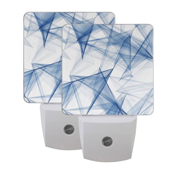 Night Light 3x4.5x1.4In LED Sensor Night Light Instruction Bedroom Baby Room Stairway Hallway Entry Night Light Blue Cartoon Triangle