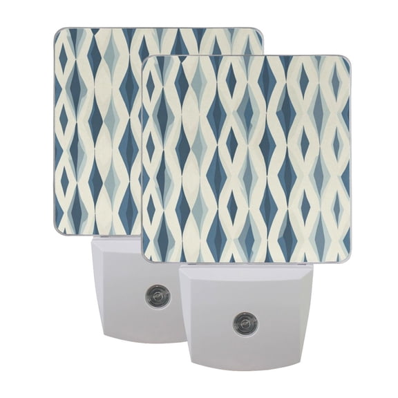 Night Light 3x4.5x1.4In LED Sensor Night Light Instruction Bedroom Baby Room Stairway Hallway Entry Night Light Blue Squares