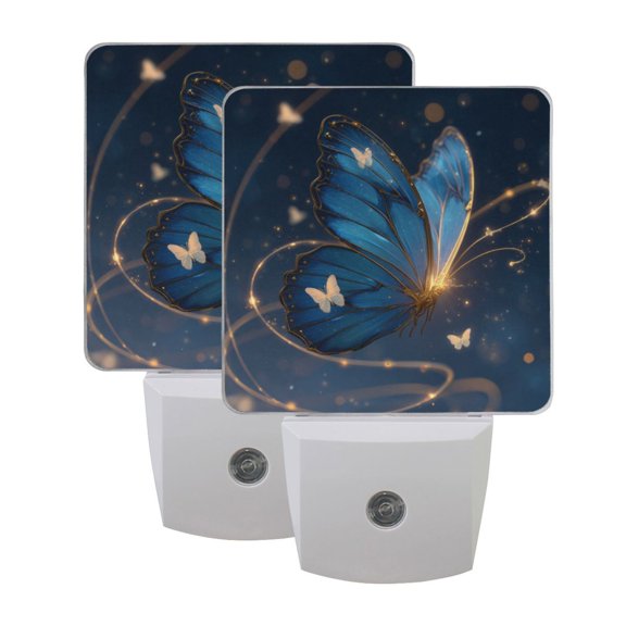 Night Light 3x4.5x1.4In LED Sensor Night Light Instruction Bedroom Baby Room Stairway Hallway Entry Night Light Butterflies Flutter