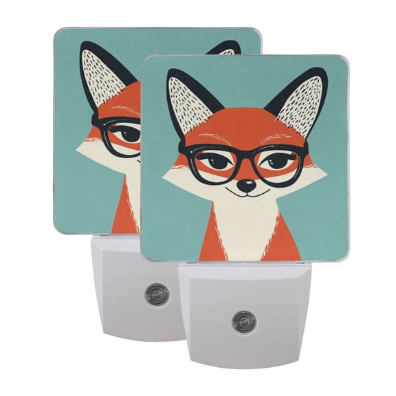 Night Light 3x4.5x1.4In LED Sensor Night Light Instruction Bedroom Baby Room Stairway Hallway Entry Night Light Cartoon Beautiful Fox