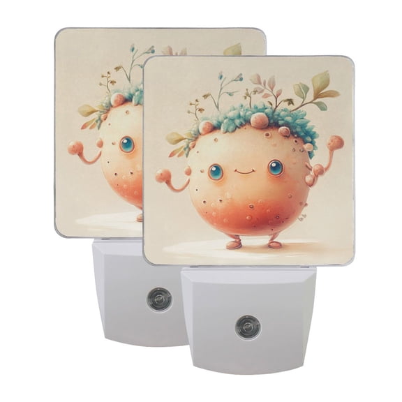 Night Light 3x4.5x1.4In LED Sensor Night Light Instruction Bedroom Baby Room Stairway Hallway Entry Night Light Cartoon Beautiful Orange Ball
