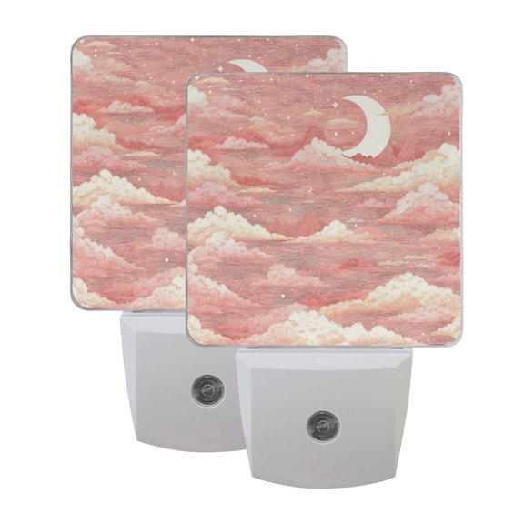Night Light 3x4.5x1.4In LED Sensor Night Light Instruction Bedroom Baby Room Stairway Hallway Entry Night Light Cartoon Pink Cloud